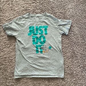 Nike Gray and Teal Kids Short Sleeve Tee